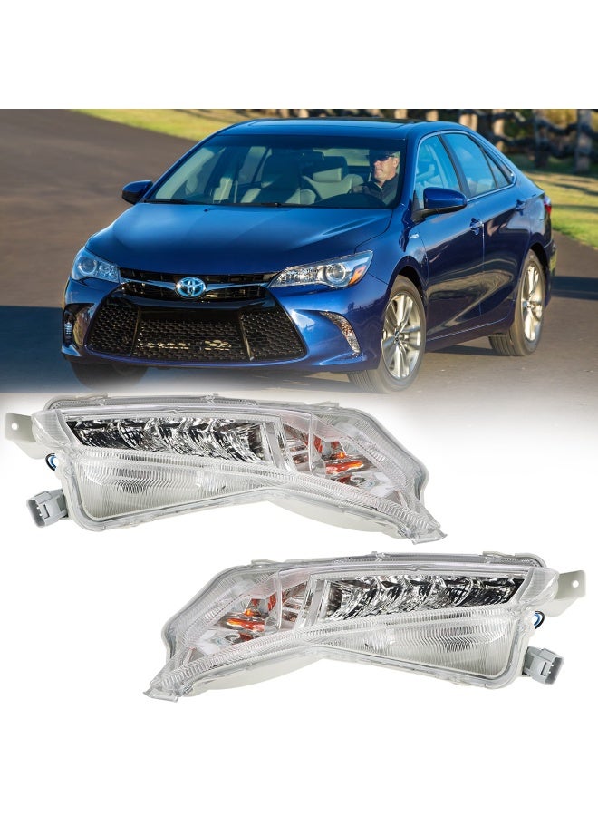 TOYOTA KASHAFI CM2015TY LED Fog Lamp Light Set for Toyota Camry 2015 Front Bumper Driving Light Assembly, Waterproof Dustproof Clear Lens Indicator DRL Replacement, High Brightness Long Life Auto Lighting Kit 1 Pair Left Right 12V - Image 1